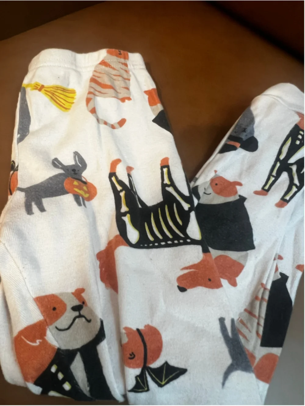 Girls Carter's Halloween Pajama Bottoms Size 5 White Orange